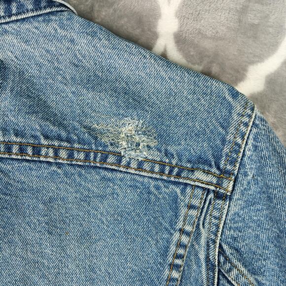 Vintage Levis Denim Trucker Jacket Men Small Blue Type 3 Made USA 80s - Picture 13 of 15